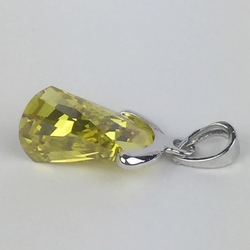 Boho! Citrus glass silver tone necklace pendant